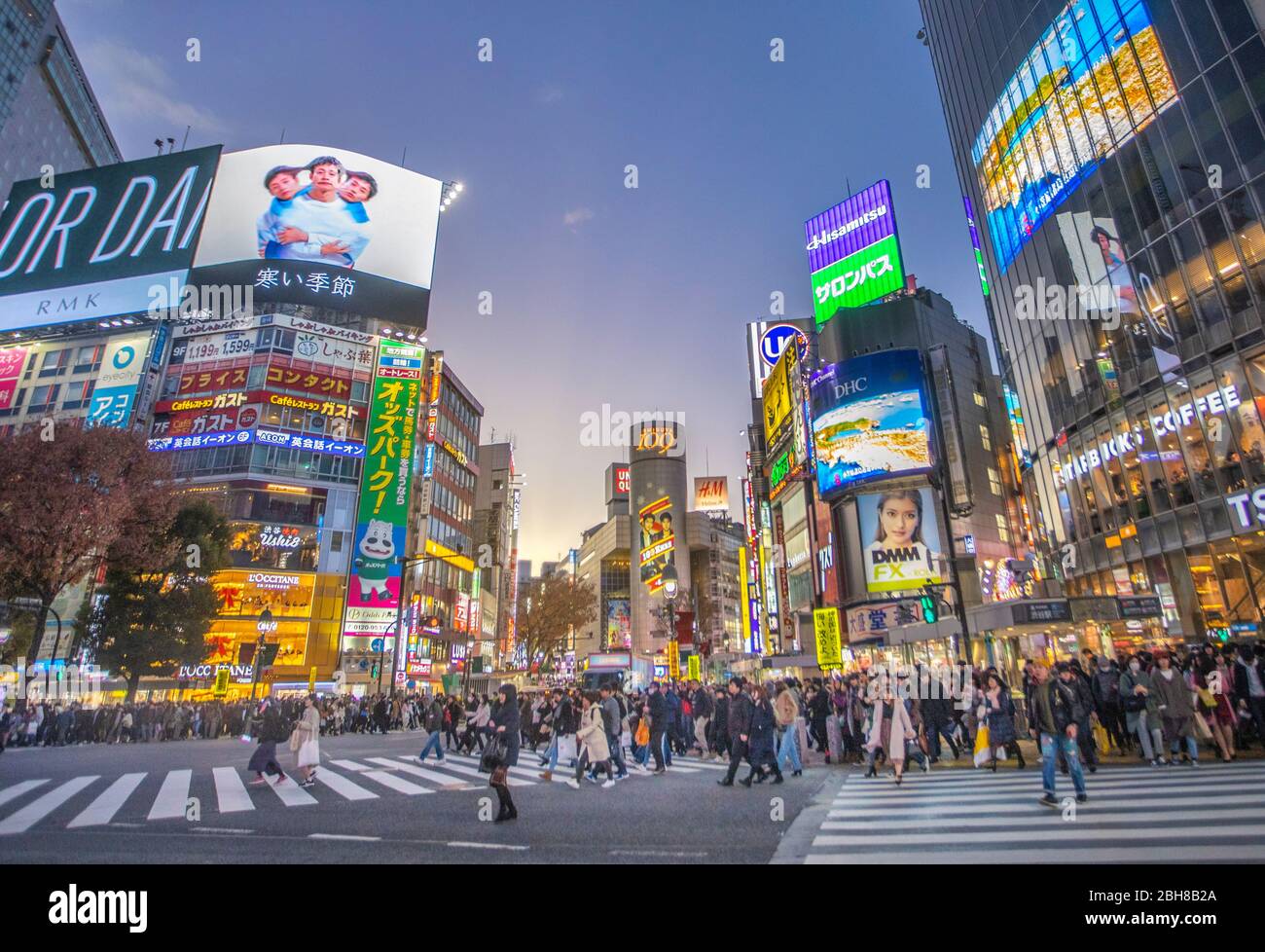 Giappone Tokyo City, Stazione di Shibuya, Hachiko Crossing Foto Stock