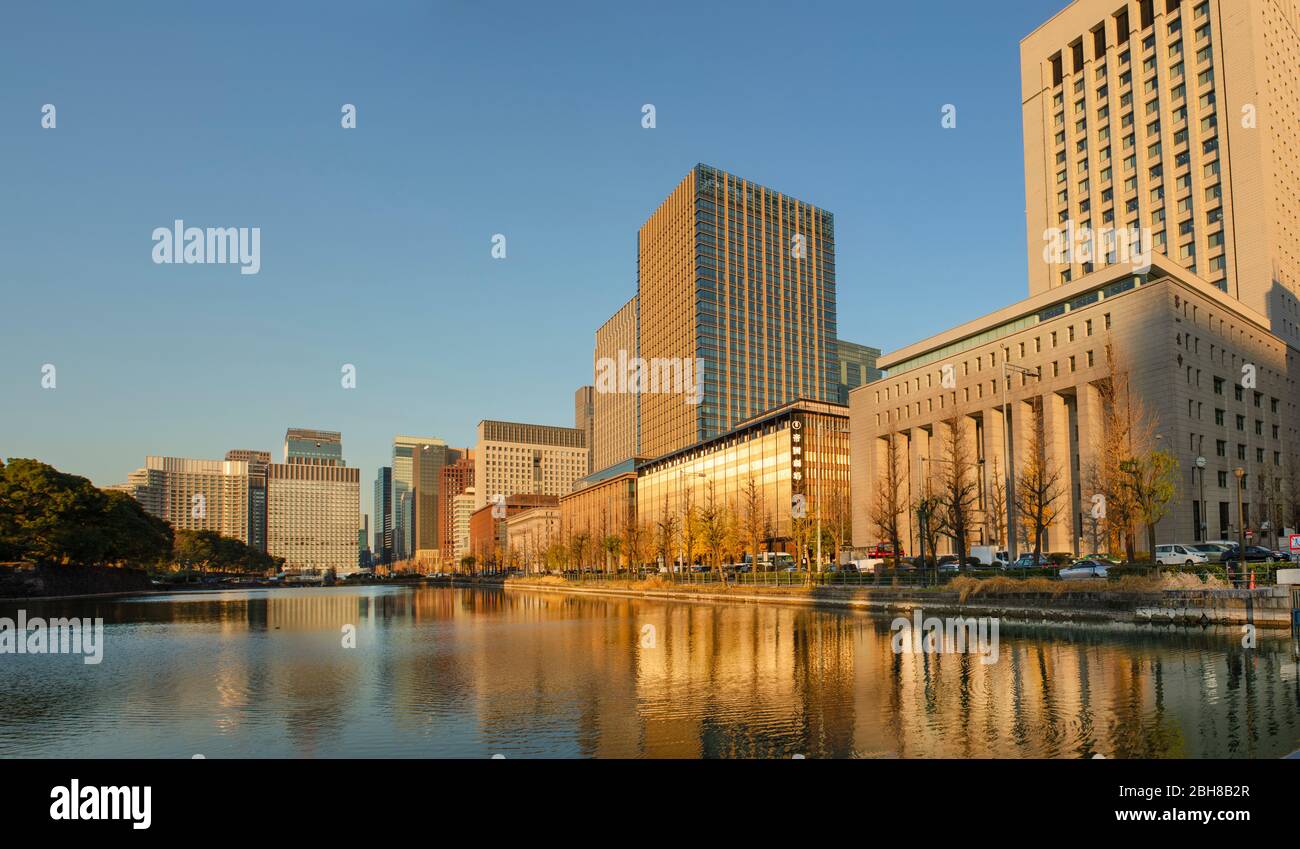 Giappone, Tokyo City, skyline del quartiere di Marunouchi Foto Stock