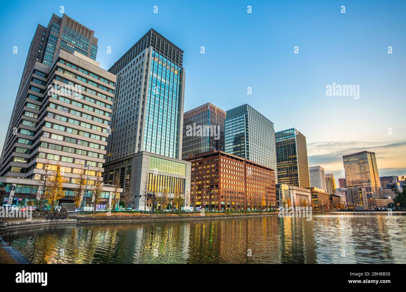 Giappone, Tokyo City, quartiere di Marunouchi, Skyline Foto Stock