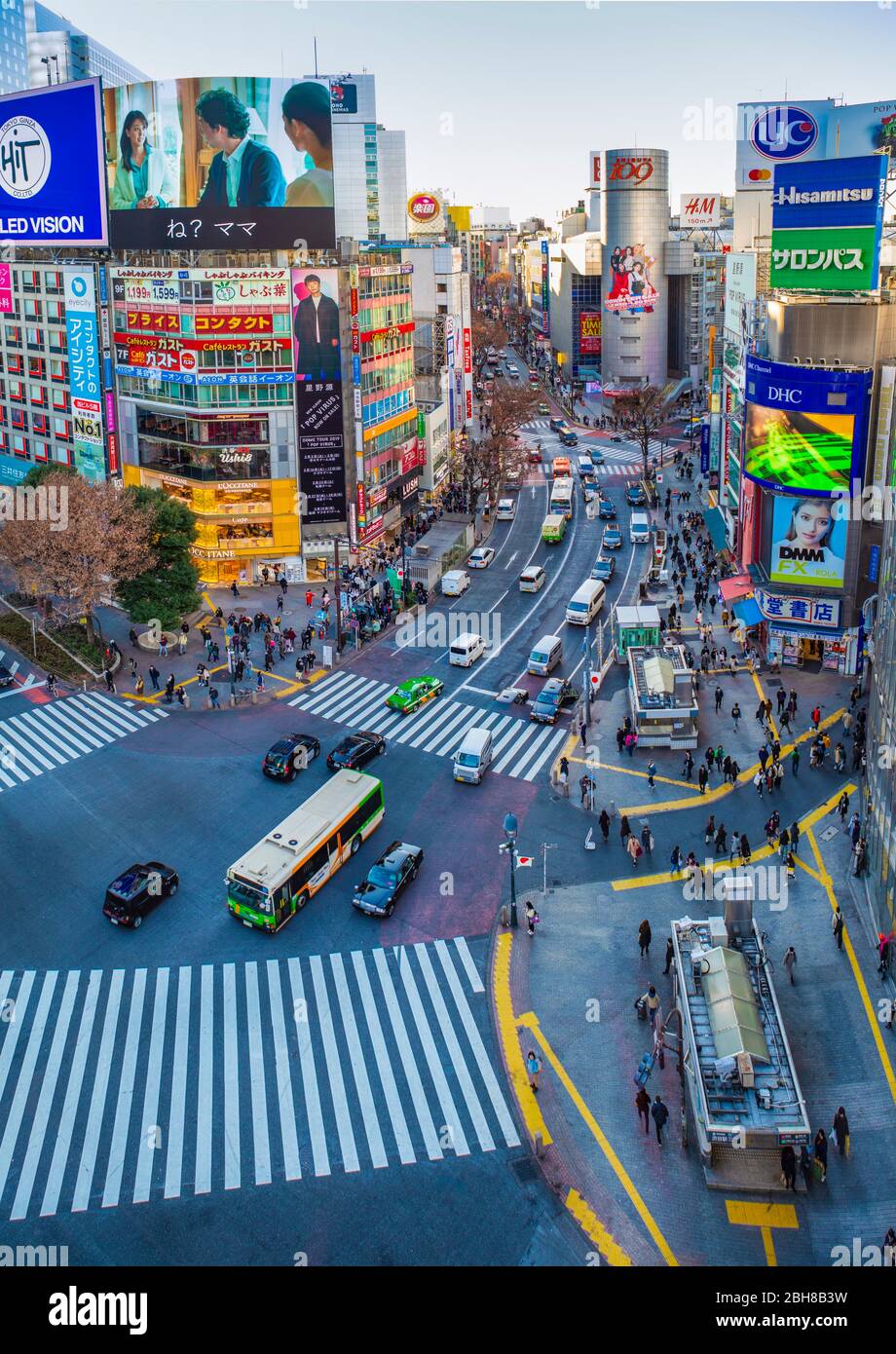 Giappone Tokyo City, il quartiere Shibuya, Hachiko Crossing Foto Stock