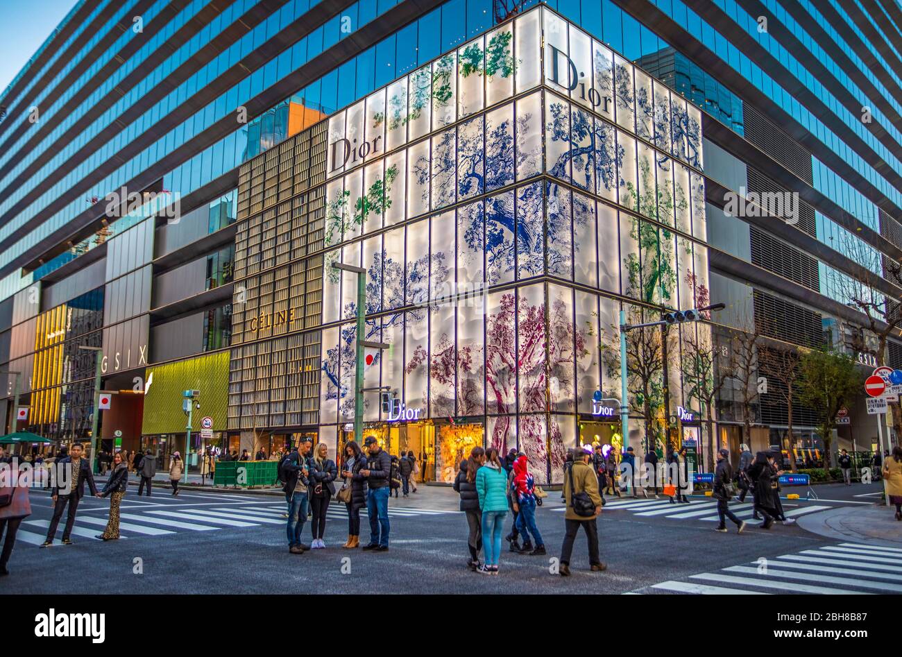 Giappone Tokyo City, il quartiere di Ginza, Chuo Avenue Foto Stock
