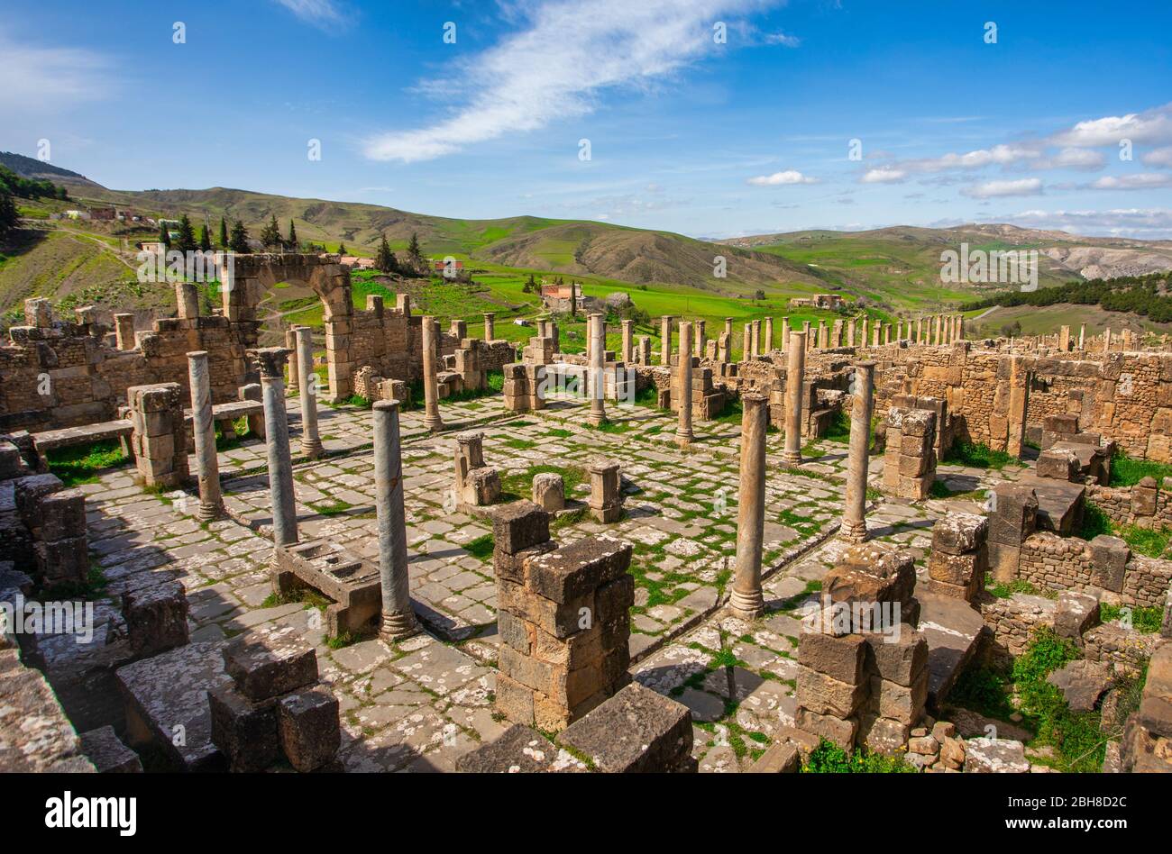 Argelia, Djemila City, rovine romane di Djemila City, UNESCO, W.H. , il Campidoglio Foto Stock