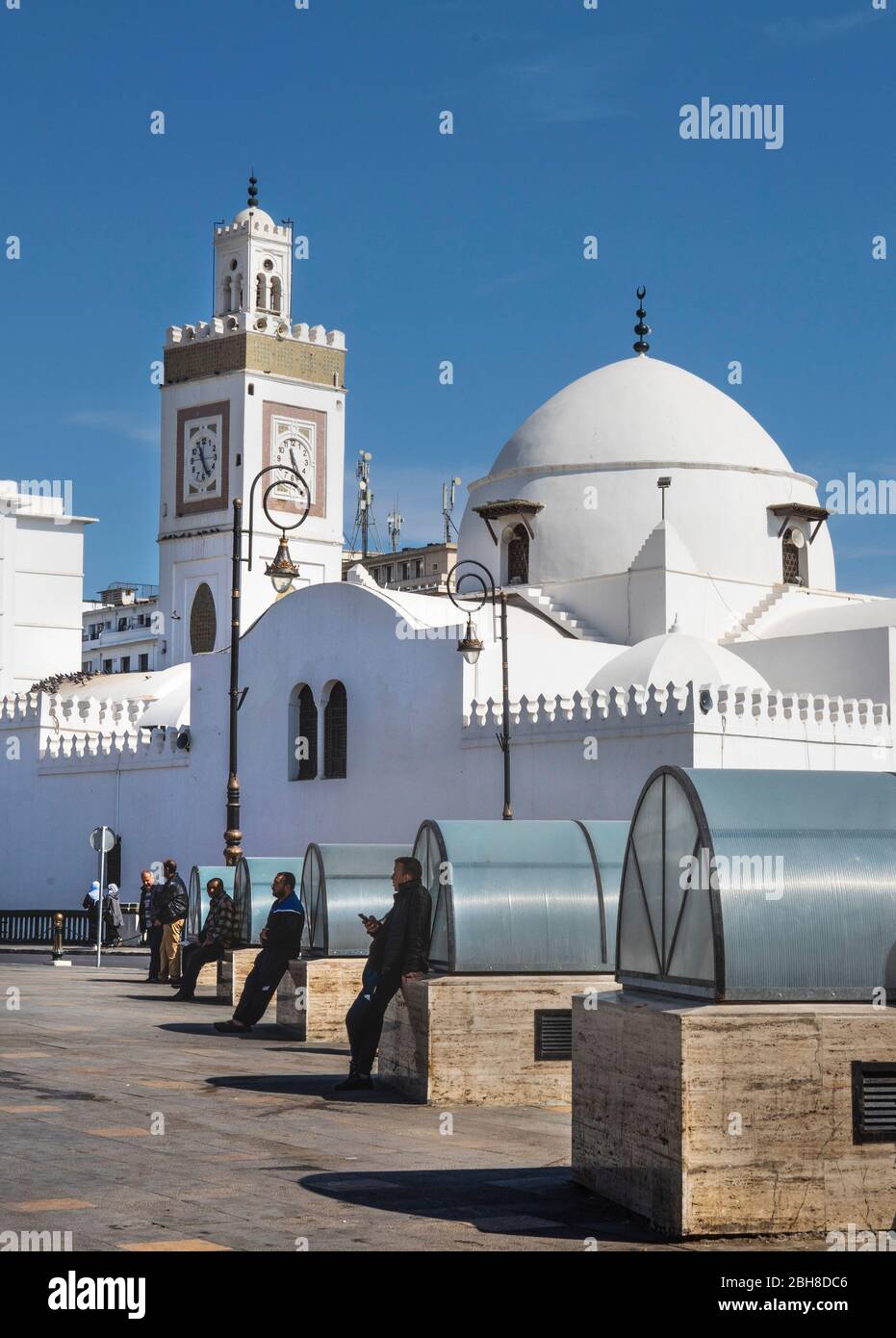 Argelia, Argel City, Piazza dei Martiri, Moschea Djemaa El-Djedid, UNESCO, Foto Stock