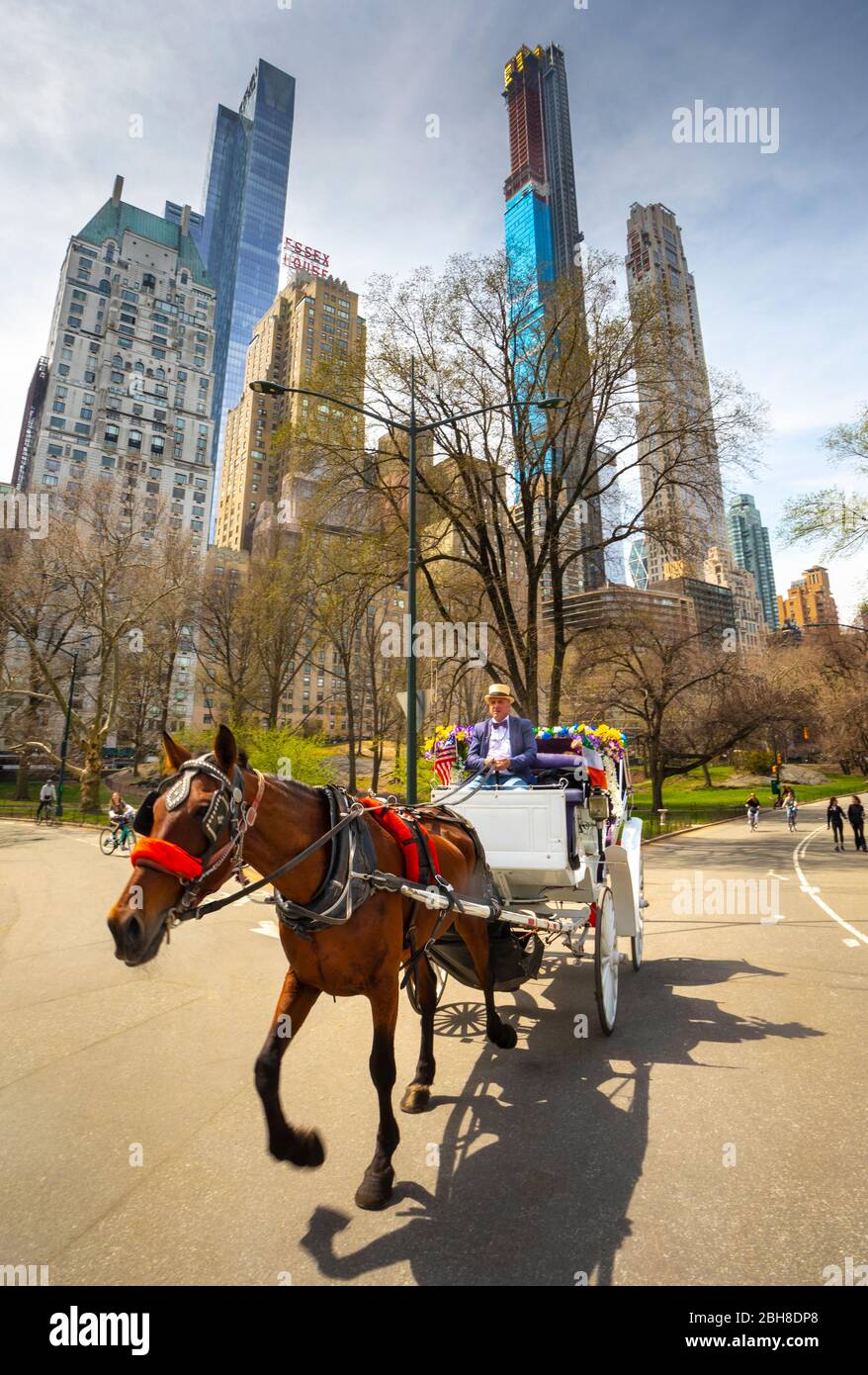 USA, New York City, Manhattan, Central Park, carrozza Foto Stock