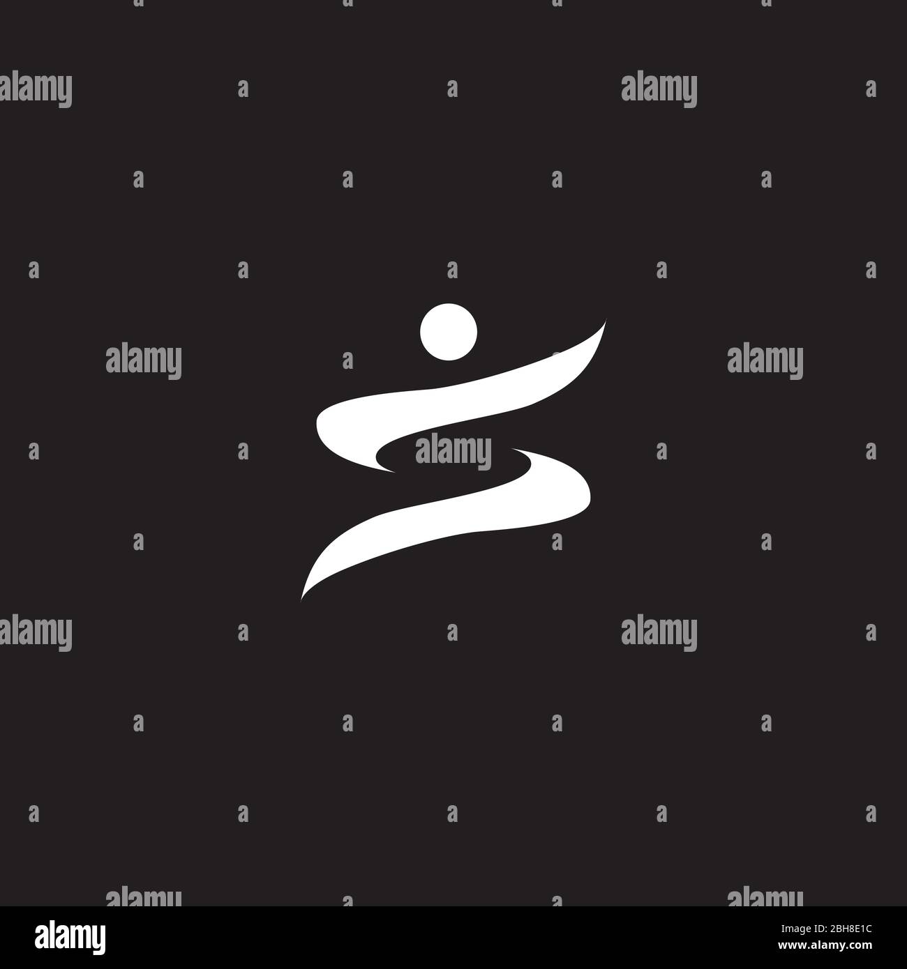 Semplice modello vettoriale per il design del logo del personaggio umano Illustrazione Vettoriale