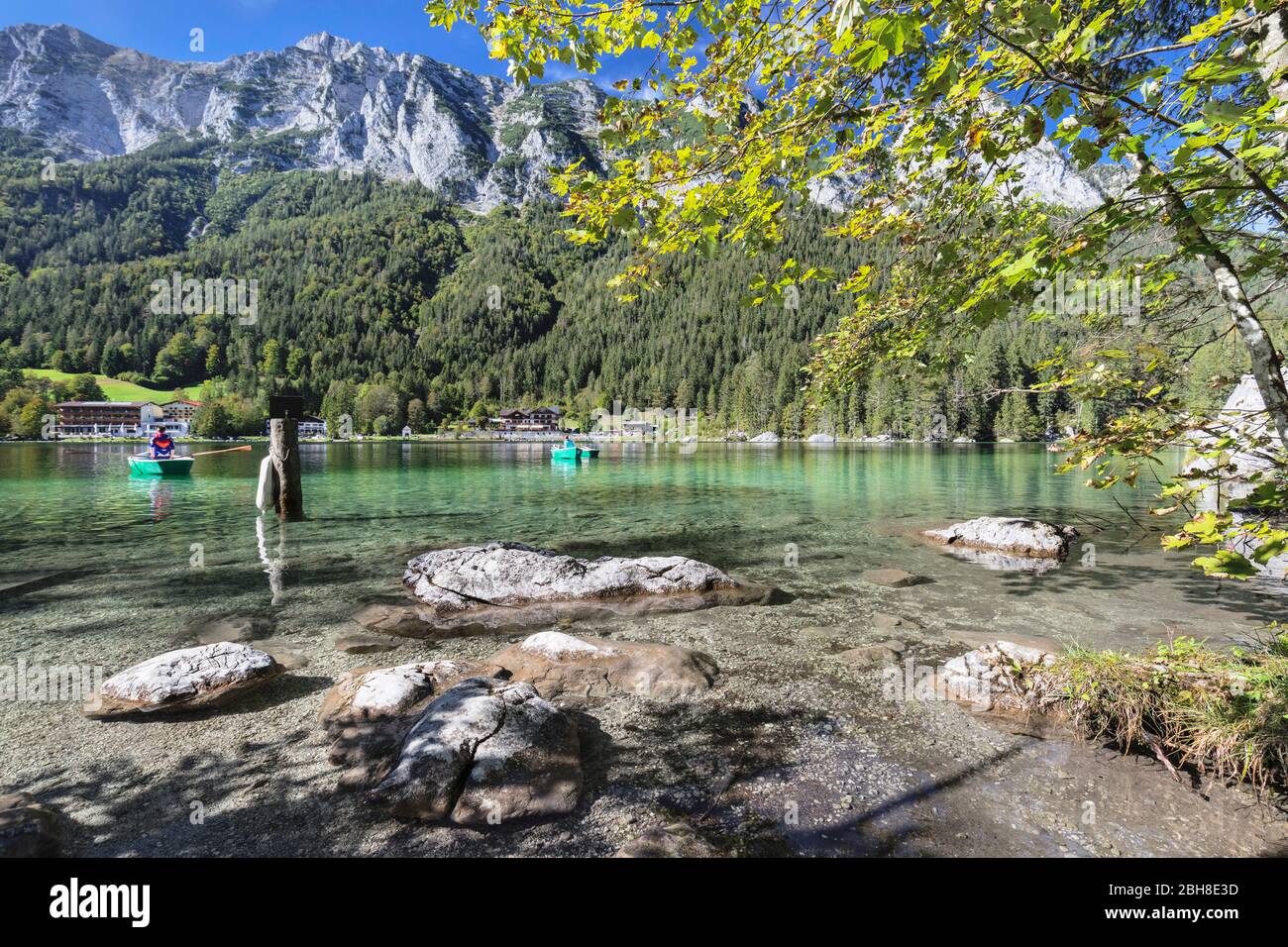 Hintersee mit Reiteralpe, Ramsau, Berchtesgadener Land, Nationalpark Berchtesgaden, Oberbayern, Deutschland Foto Stock