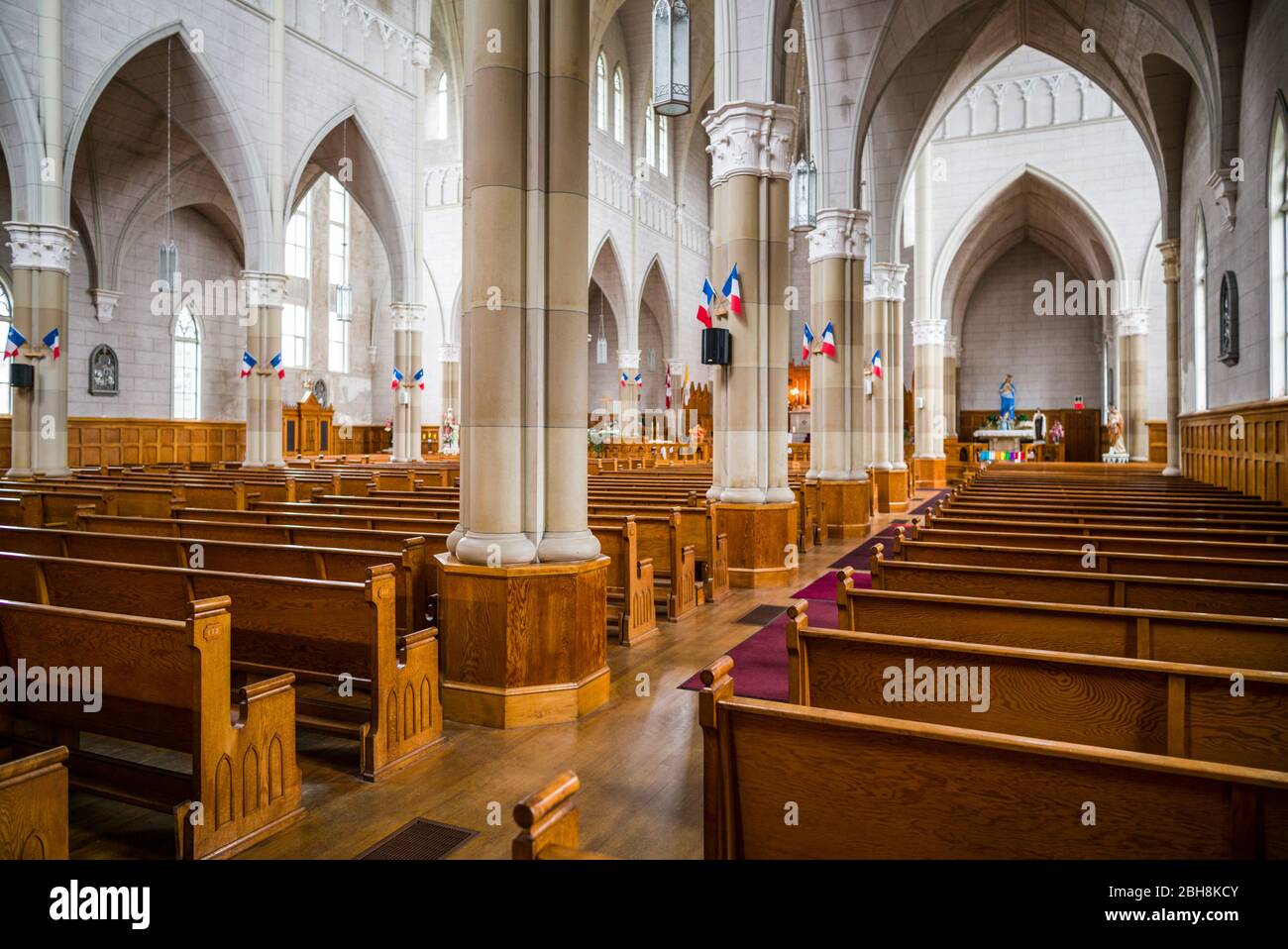 Canada, Nova Scotia, Francese Shore, San Bernardo, Eglise san Bernardo chiesa costruita tra il 1910 e il 1942, interno Foto Stock