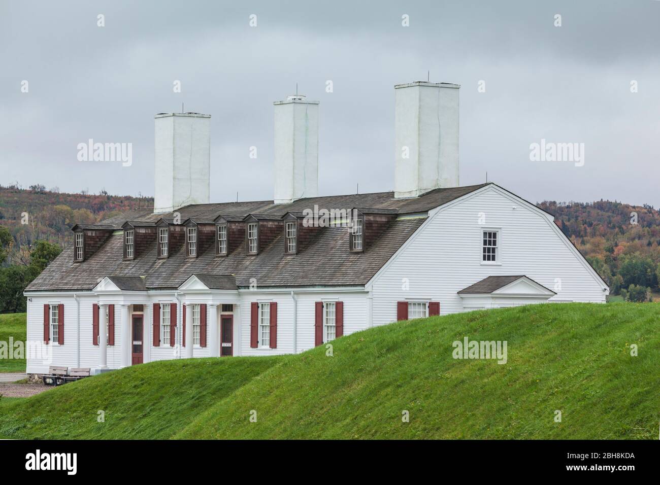 Canada, Nova Scotia, Annapolis Royal, Fort Anne National Historic Site, replica del 1635 fort francese Foto Stock