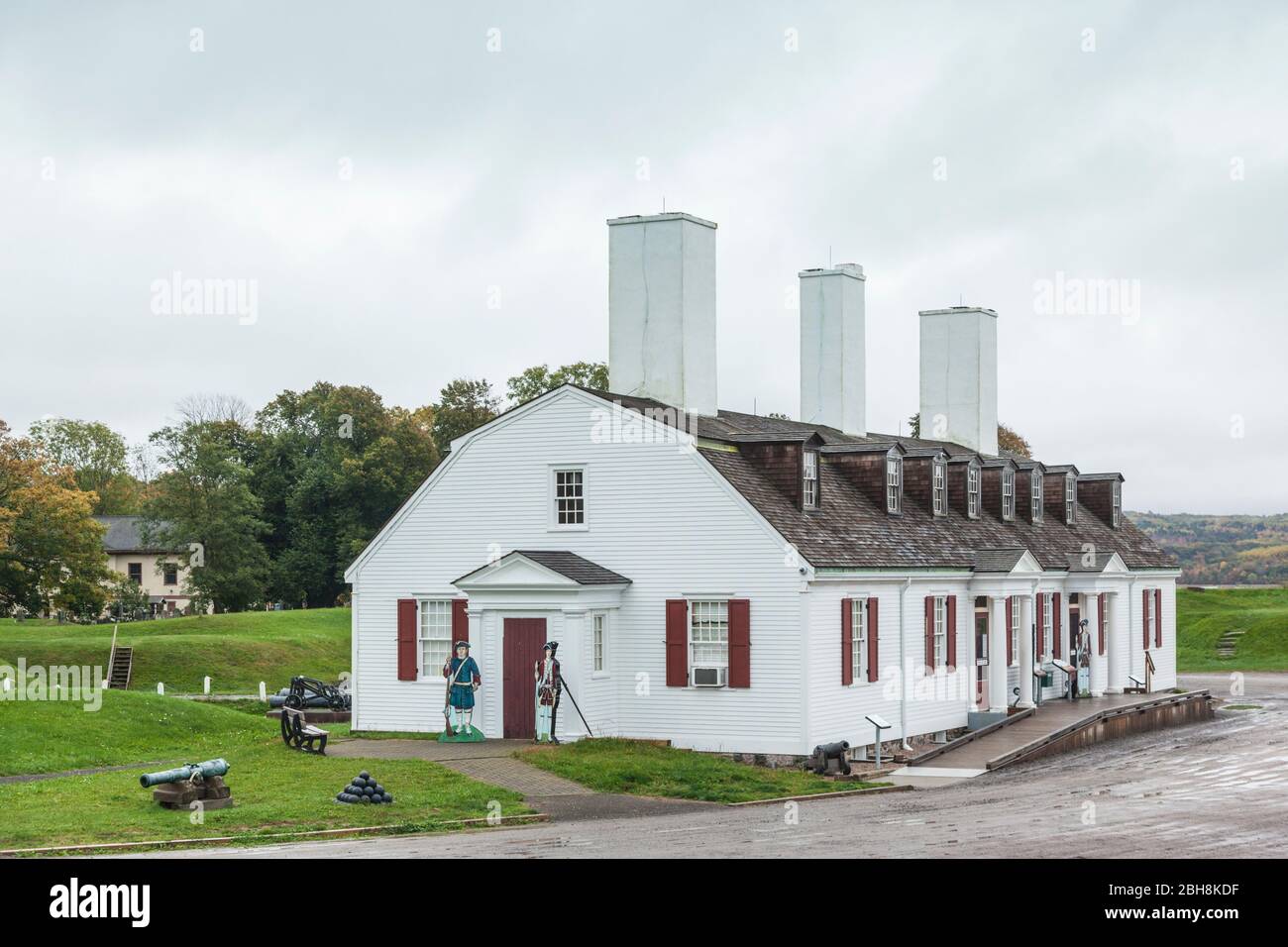 Canada, Nova Scotia, Annapolis Royal, Fort Anne National Historic Site, replica del 1635 fort francese Foto Stock