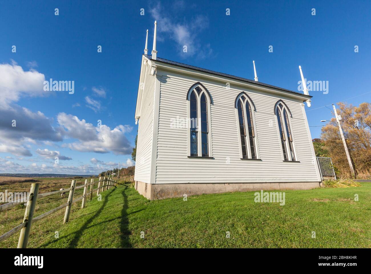 Canada, Nova Scotia, Annapolis Valley, Grand Pre, North Grand Pre Chiesa della comunità Foto Stock