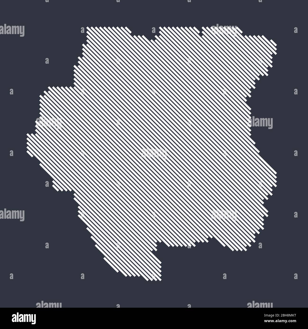 Mappa stilizzata con linee diagonali semplici di Suriname Illustrazione Vettoriale