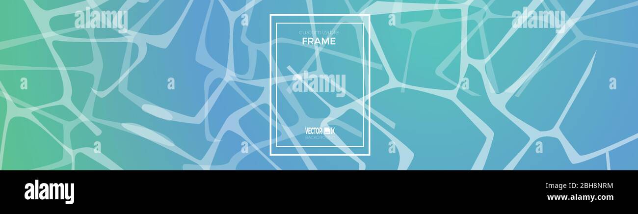 Sfondo del vettore d'estate e il mare calmo, acqua e riflessioni. Cornice personalizzabile Illustrazione Vettoriale