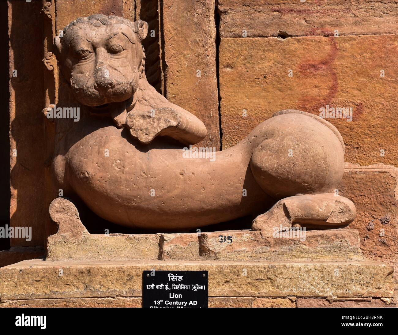 Gwalior, Madhya Pradesh/India - 15 marzo 2020 : scultura di due elefanti costruita nel 12 ° secolo d.C. Foto Stock