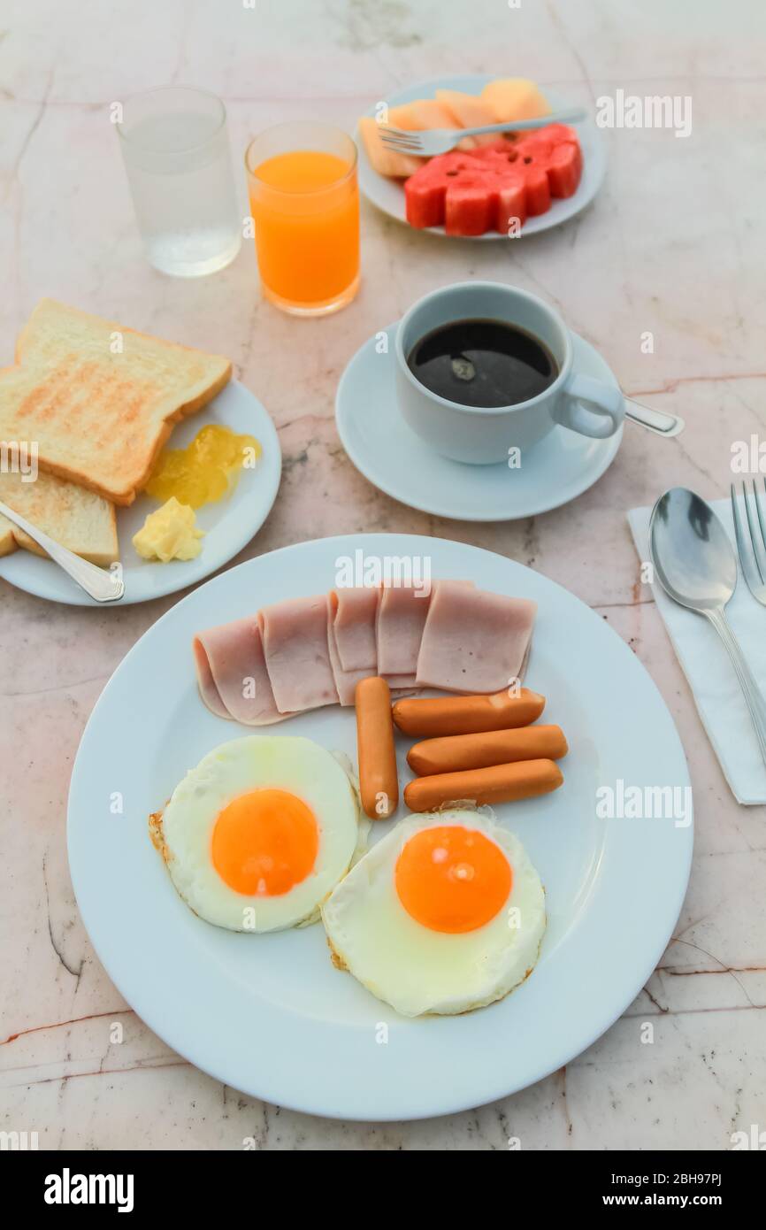 Foto della colazione al mattino Foto Stock