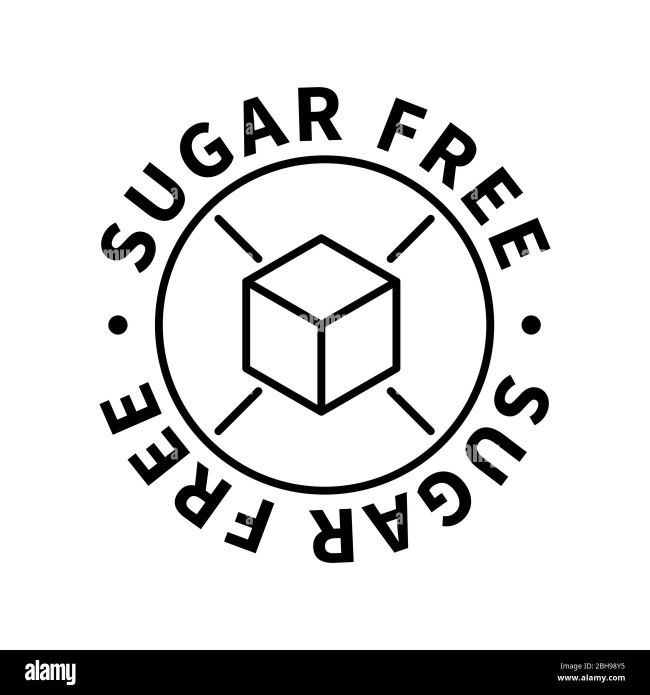 Semplice icona senza zucchero, elemento di design moderno su bianco Illustrazione Vettoriale