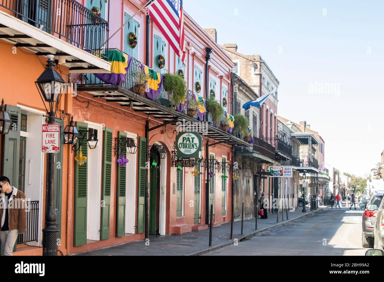 Pat o’Brien’s Bar al 718 di St Peter Street, New Orleans, Louisiana, famosa per gli uragani Foto Stock