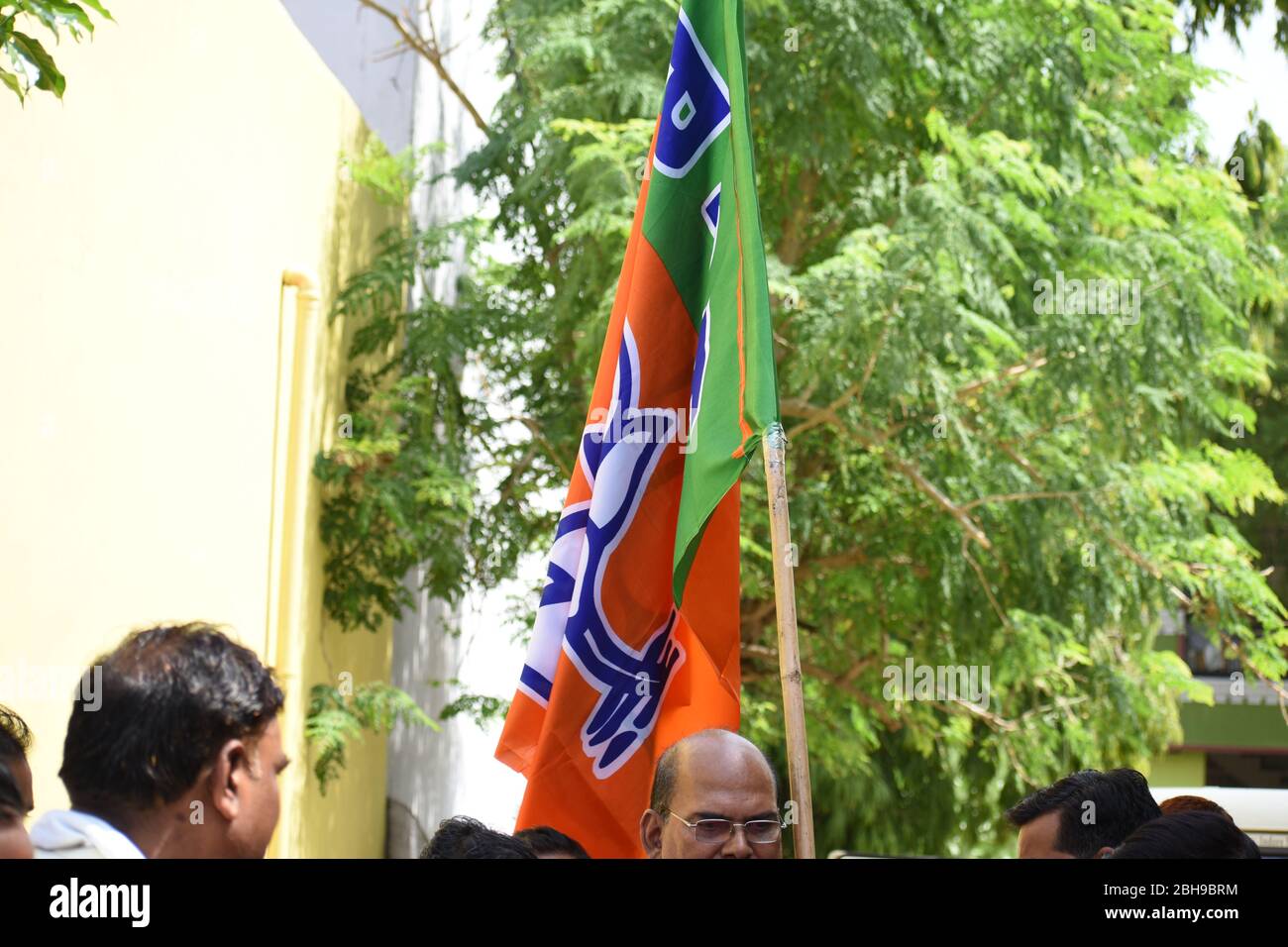 Bharatiya Janta Party BJP Bandiera Bhopal India Foto Stock