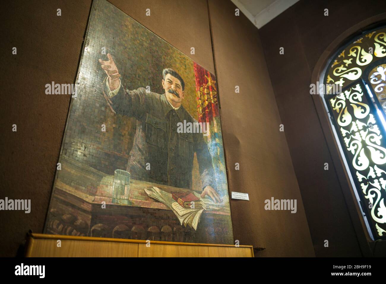 Georgia, Gori, Museo Stalin dedicato all'ex dittatore sovietico Joseph Stalin, pittura di Stalin, nessuna uscita Foto Stock