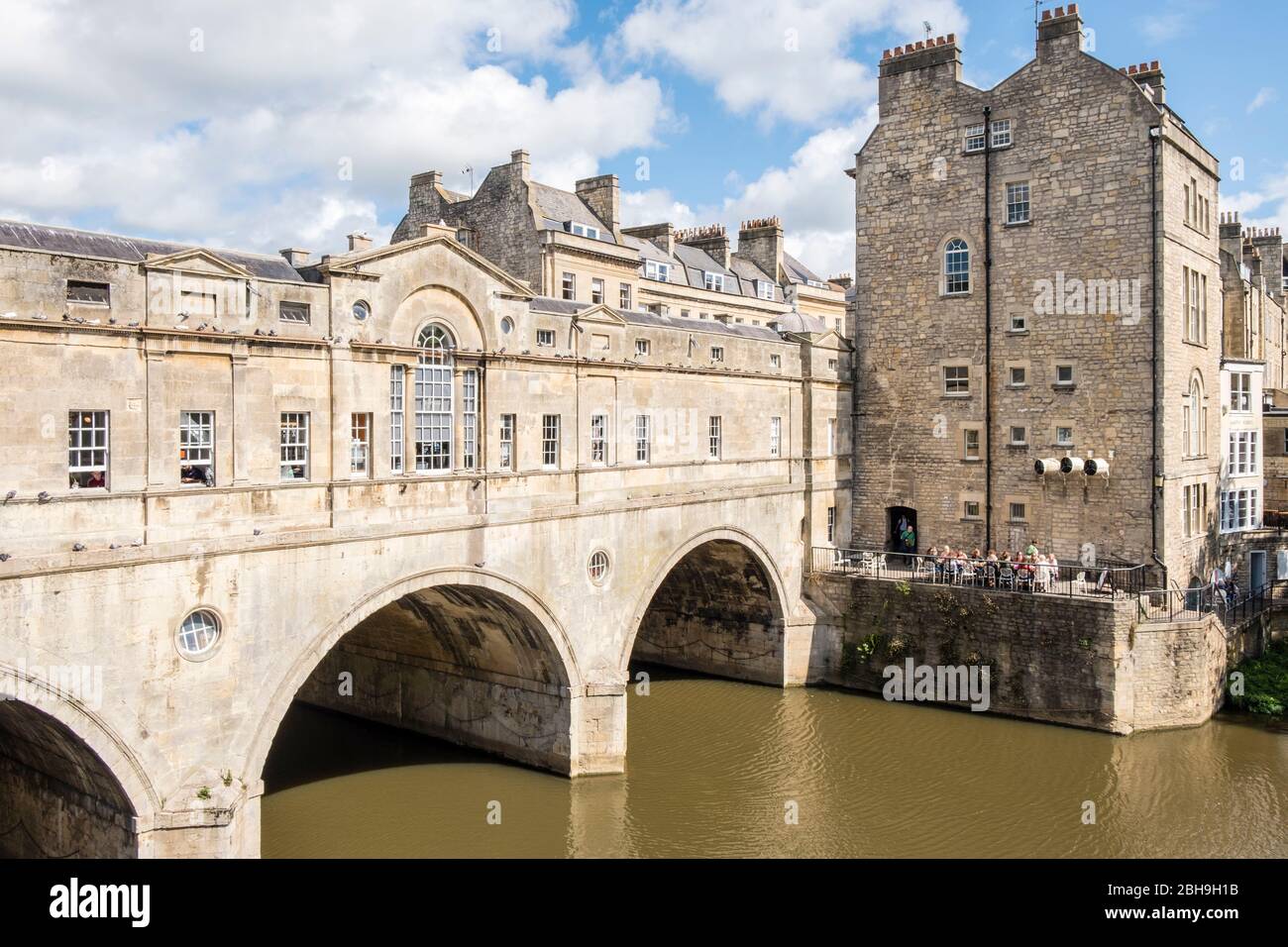 Pulteney Bridge, Bath, Somerset, Inghilterra, GB, Regno Unito Foto Stock