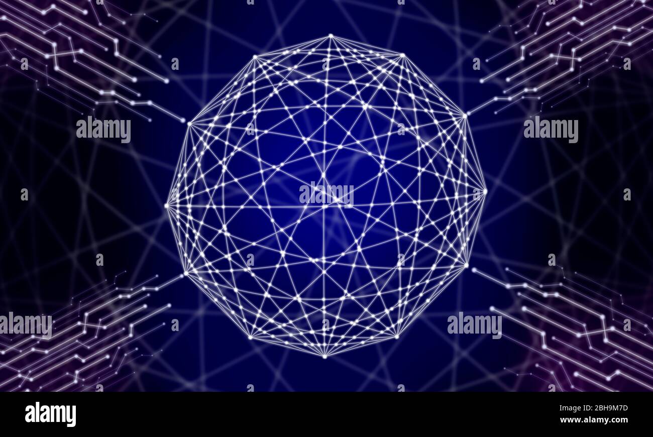Astraktes digitaes Netzwerk Foto Stock