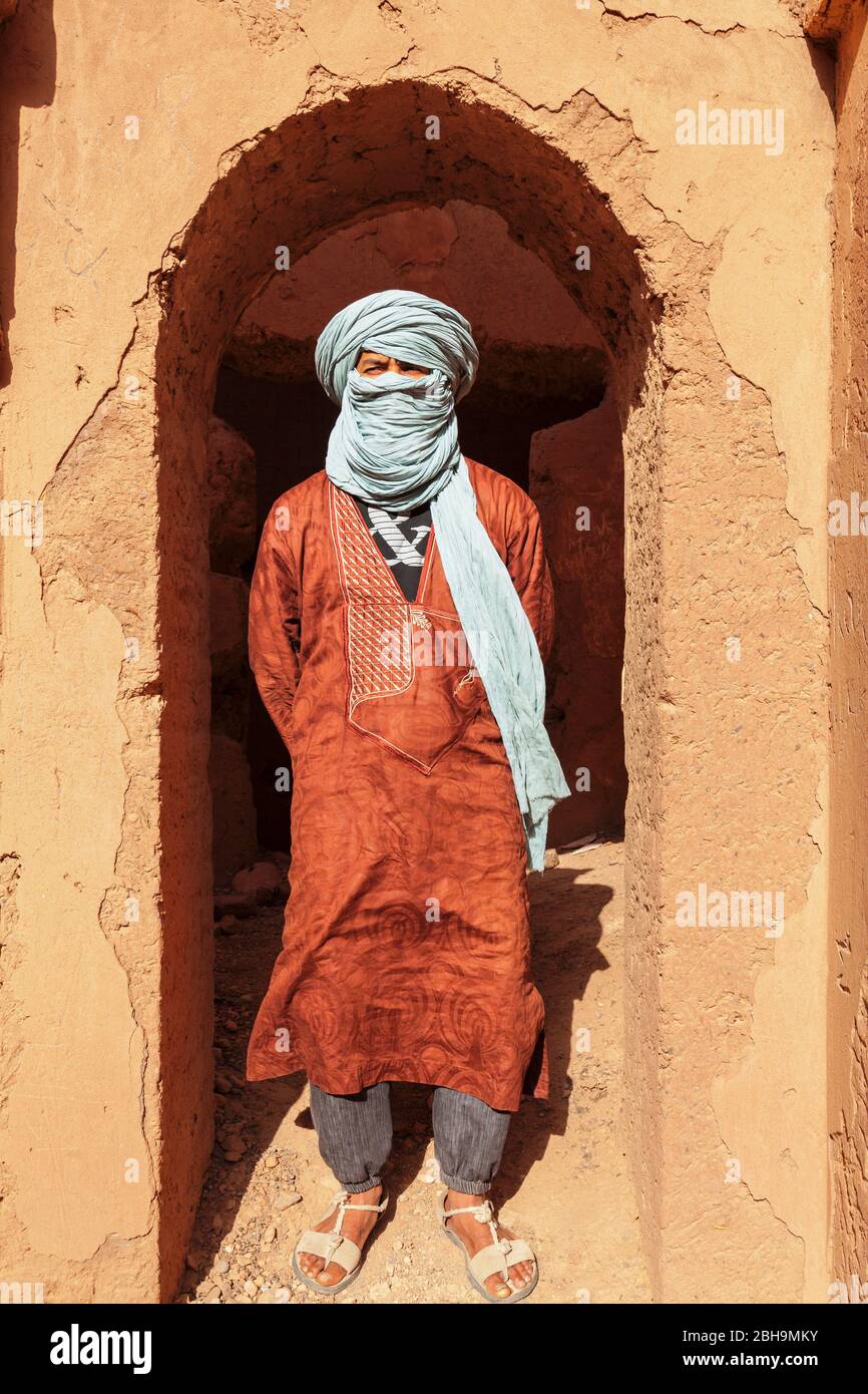 Berber nella Kasbah Tambougalt, ad Agdz, valle di Draa, Marocco meridionale, Marocco, al-Magreb, Africa, Foto Stock