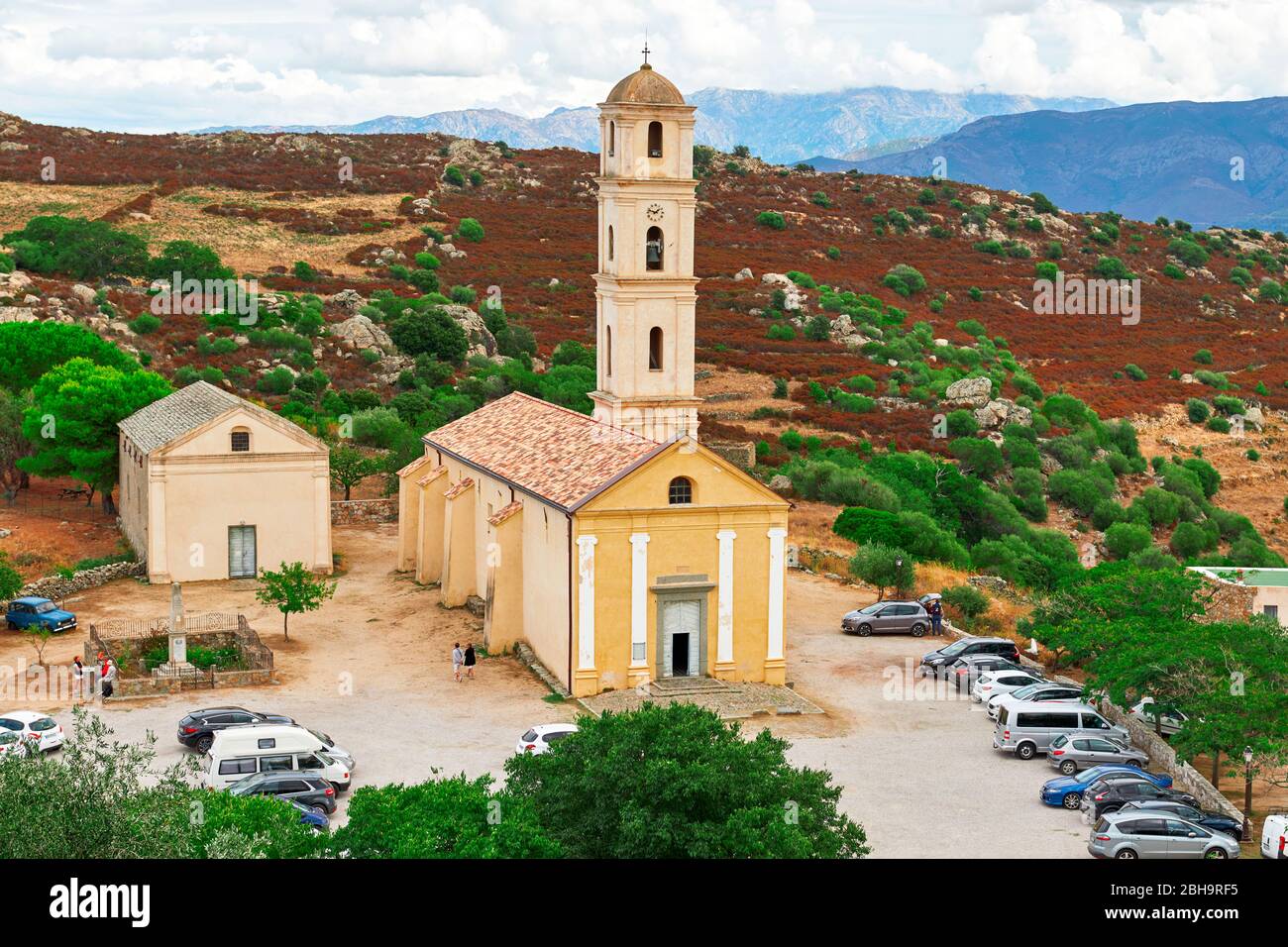 La Chiesa dell'Annunciazione a Sant Antonino, Corsica Isola Francia Foto Stock