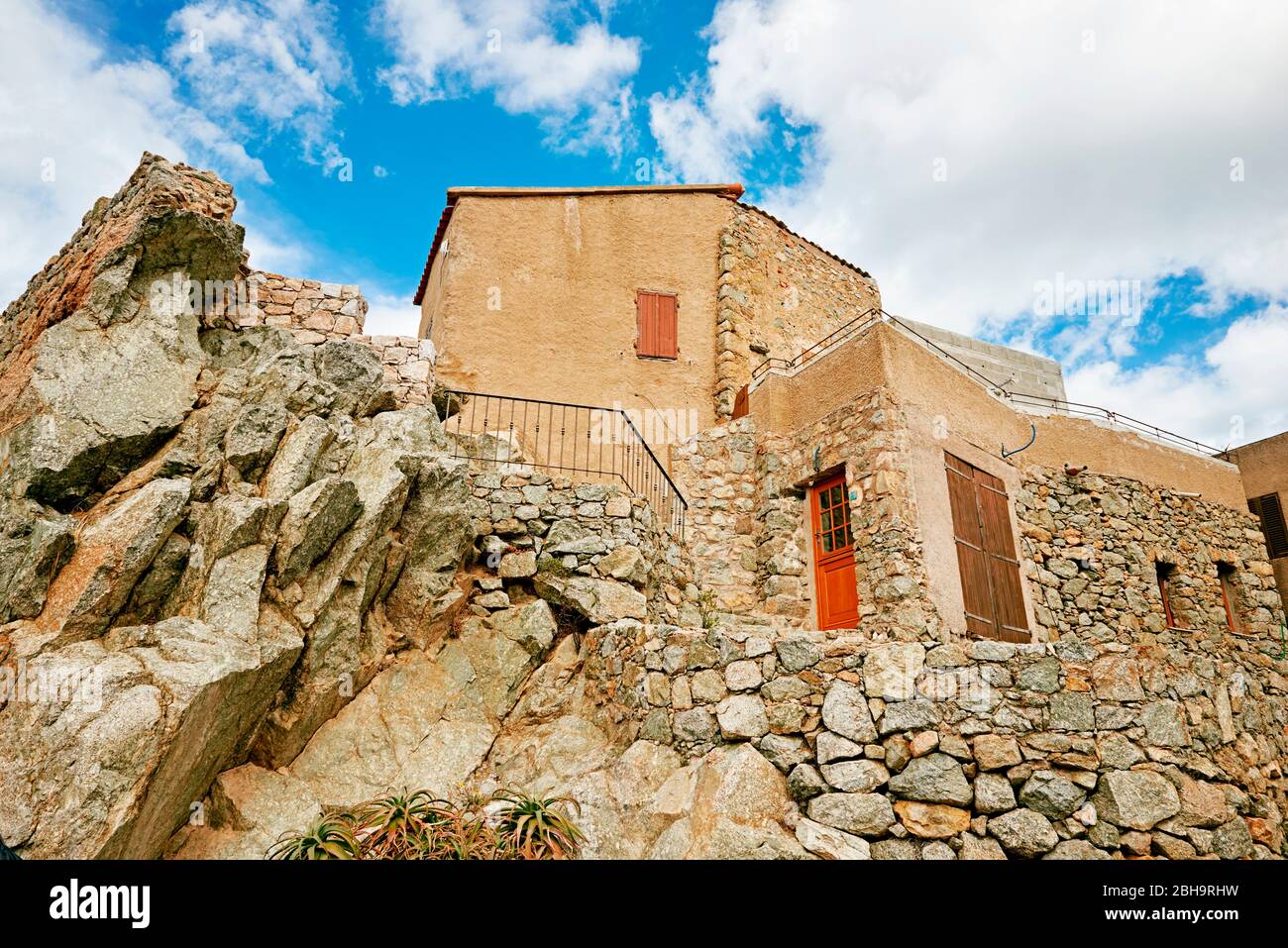 Villaggio di Sant'Antonino, Corsica Francia Foto Stock