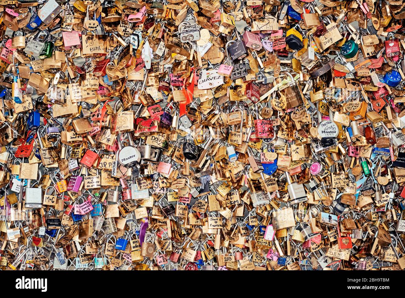 Serrature d'amore, Parigi, Francia, Foto Stock