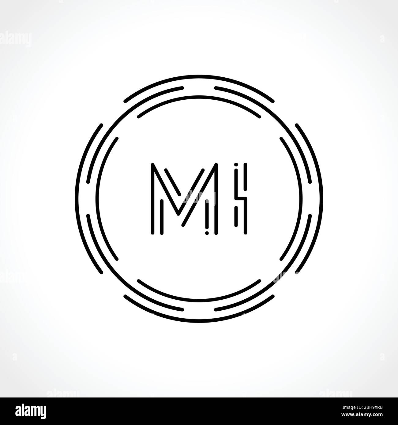 Modello vettore di disegno logo lettera MI iniziale. Lettera astratta MI logo Design Illustrazione Vettoriale
