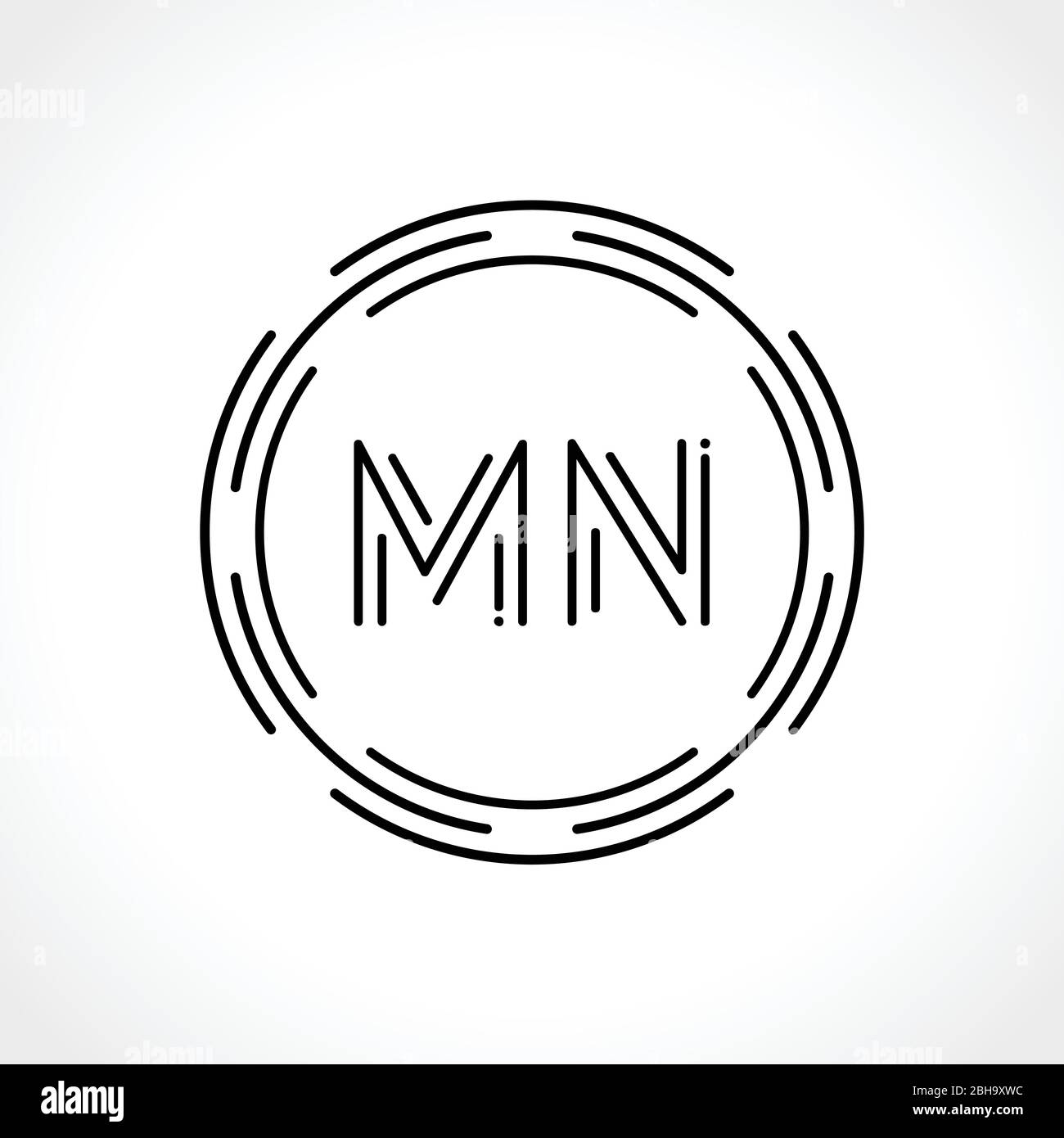 MN iniziale lettera Logo Design template vettoriale. Abstract lettera MN logo Design Illustrazione Vettoriale