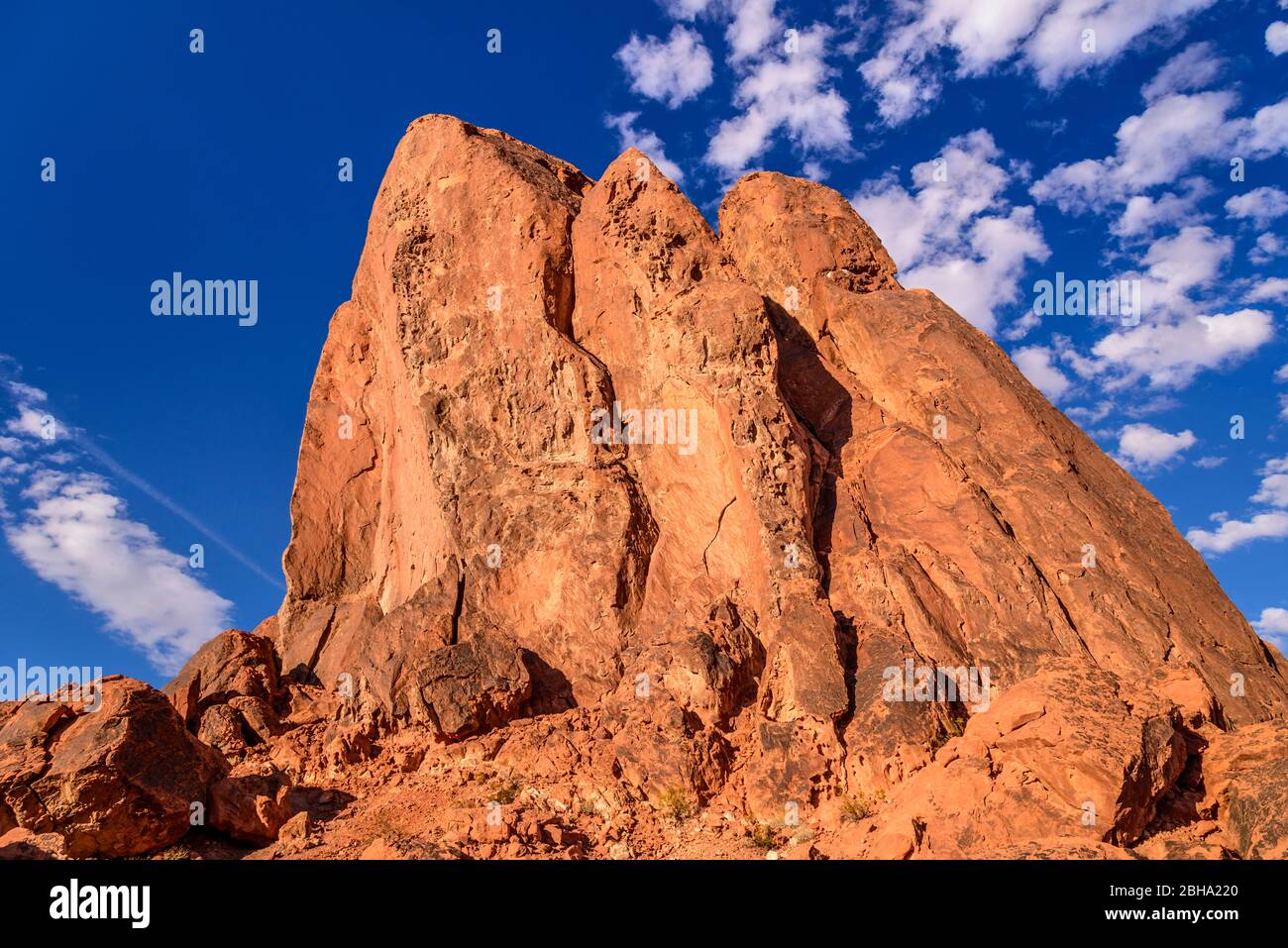 USA, Nevada, Clark County, Overton, Valley of Fire state Park, White Domes Scenic Byway, Gibilterra Rock Foto Stock