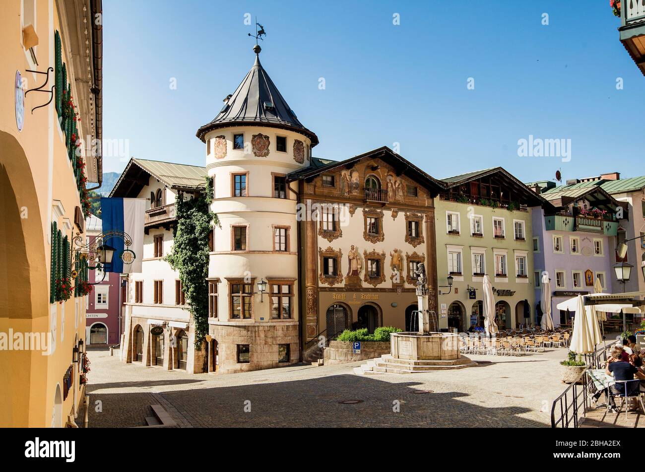Mercato Berchtesgaden in Baviera, vista sulla città Foto Stock