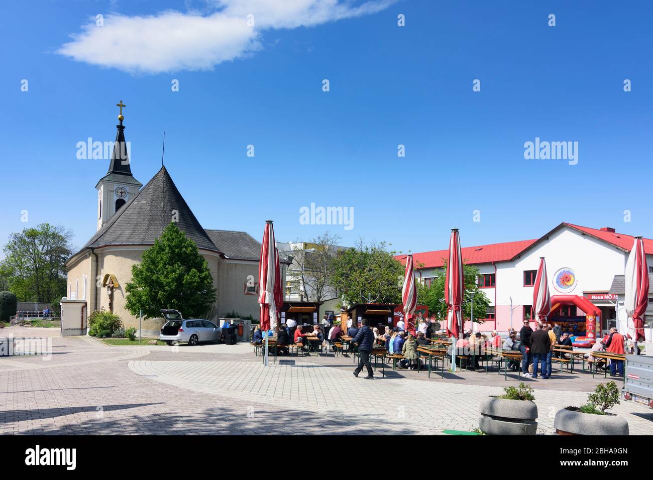 Oberwaltersdorf: chiesa di Wienerwald, boschi di Vienna, bassa Austria, bassa Austria, Austria Foto Stock