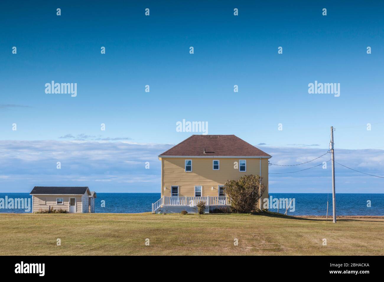 Canada, Prince Edward Island, skinners stagno, casa sul golfo di San Lorenzo Foto Stock
