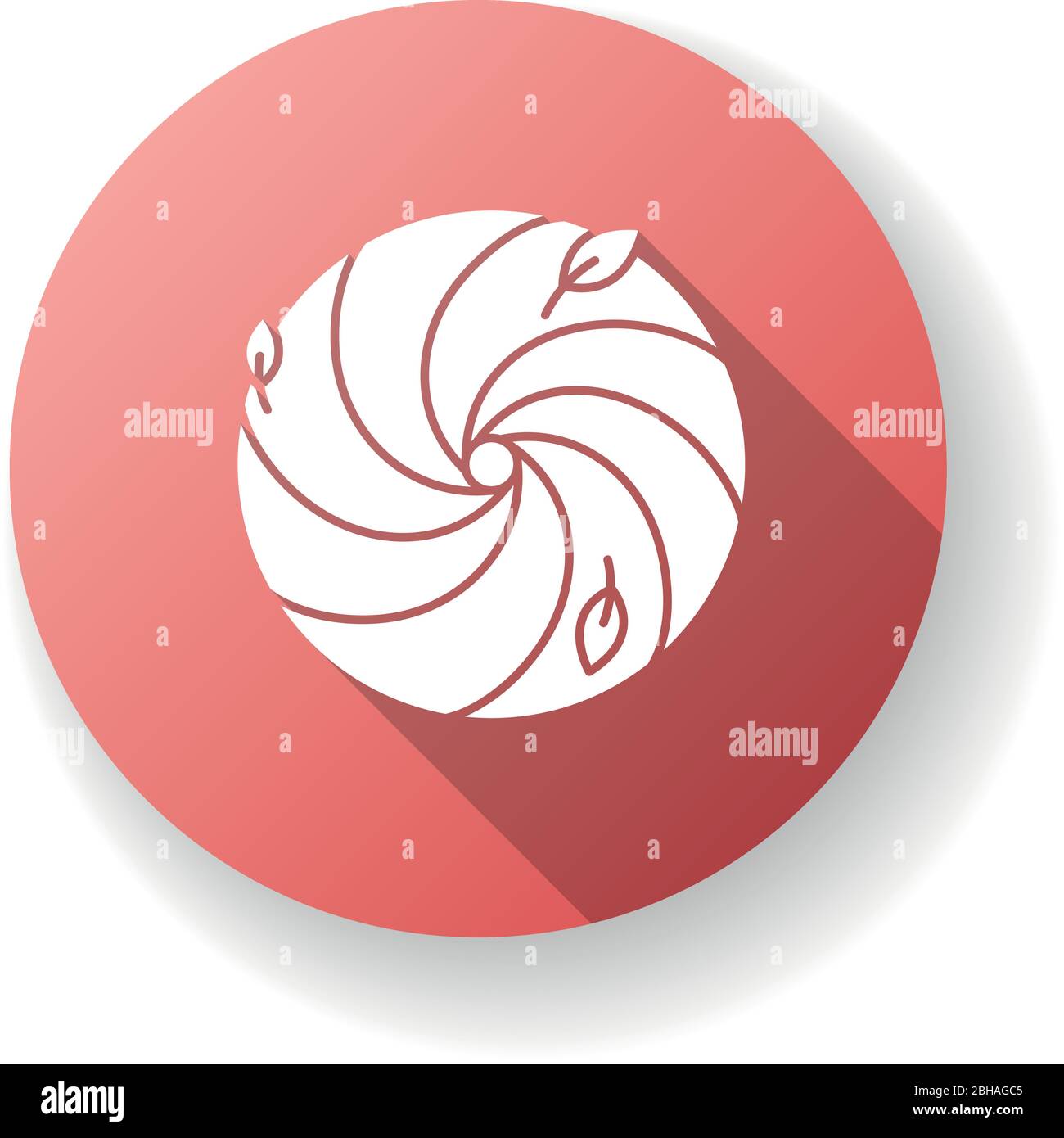 Hurricane rosso piatto disegno a lunga ombra icona glifo Illustrazione Vettoriale