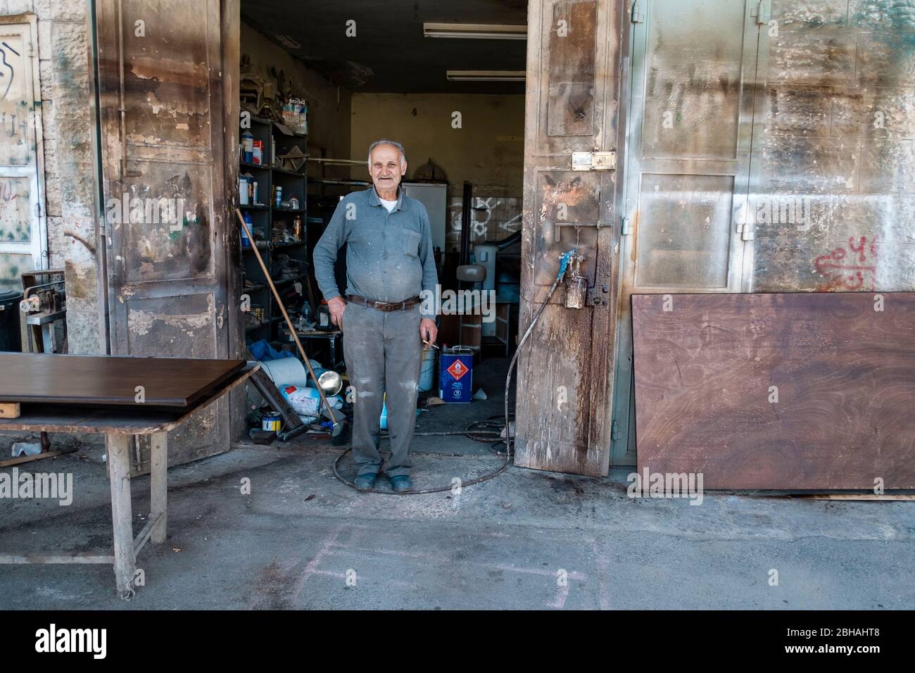Artigiano a Betlemme, Palestina Foto Stock