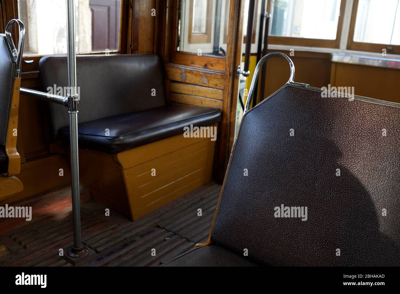 Tram nel centro storico Foto Stock