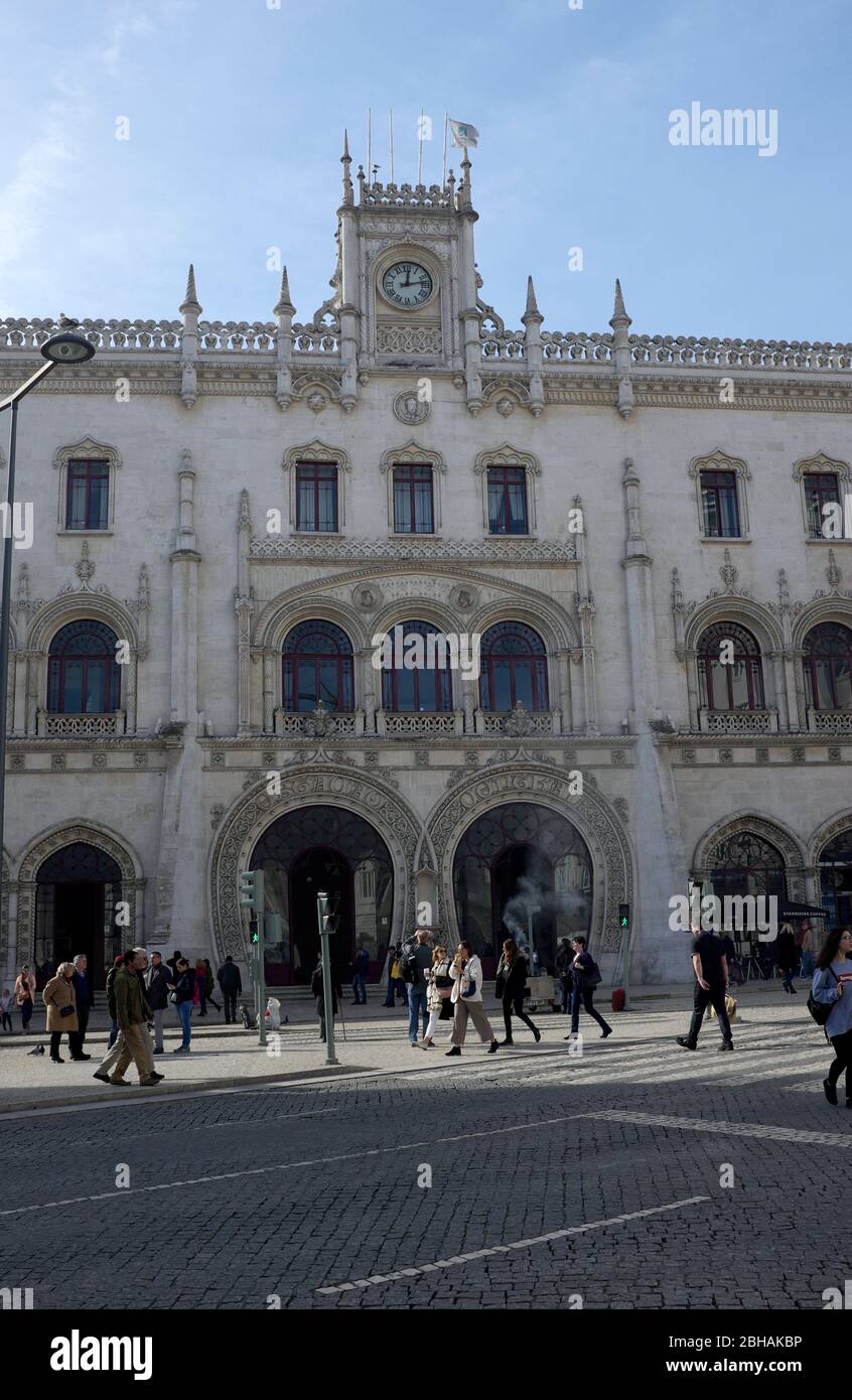 Stazione ferroviaria di Lisboa Rossio Foto Stock