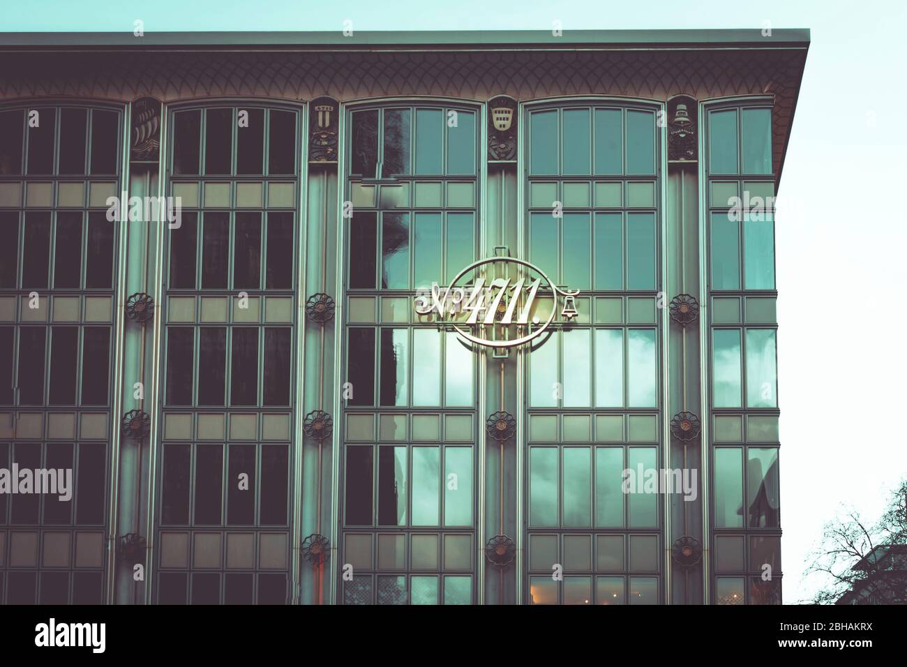 4711 - Eau de Cologne - sede centrale con logo nella Glockengasse, Colonia sul Reno. Solo per uso editoriale. Foto Stock