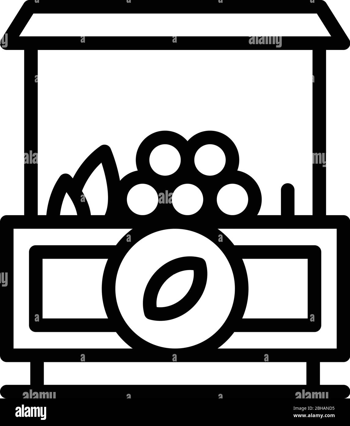 Icona negozio di fattoria di strada, stile contorno Illustrazione Vettoriale