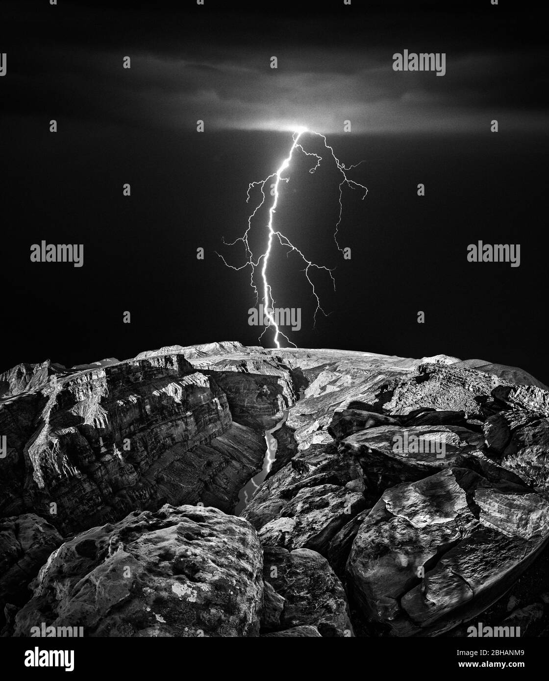 Fulmine sul Grand Canyon, Arizona, Stati Uniti Foto Stock