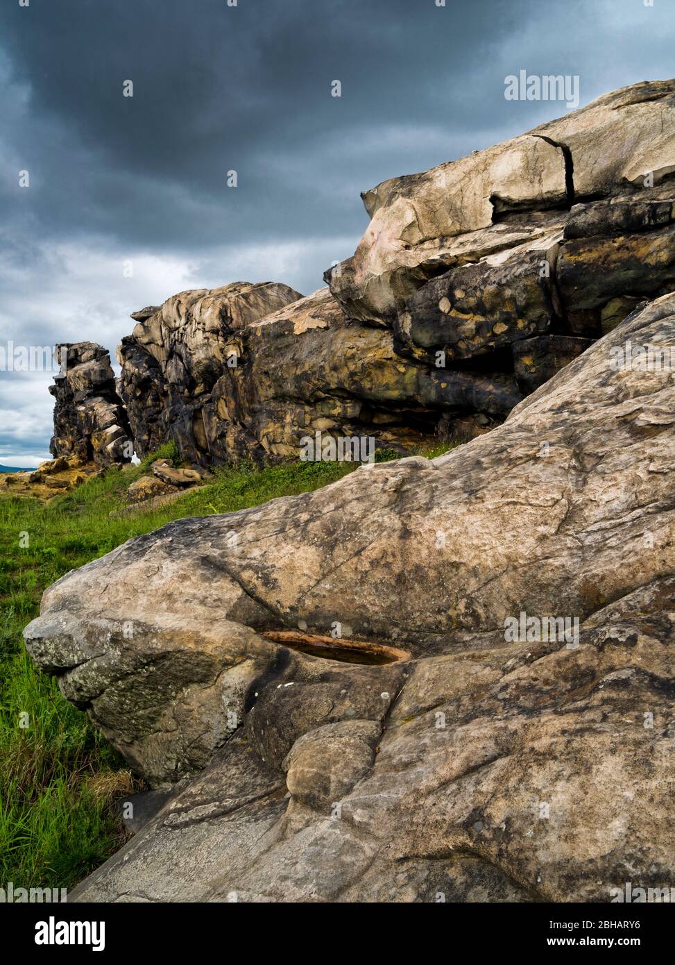 Europa, Germania, Sassonia-Anhalt, Thale, formazione rocciosa 'Teufelsmauer' Foto Stock