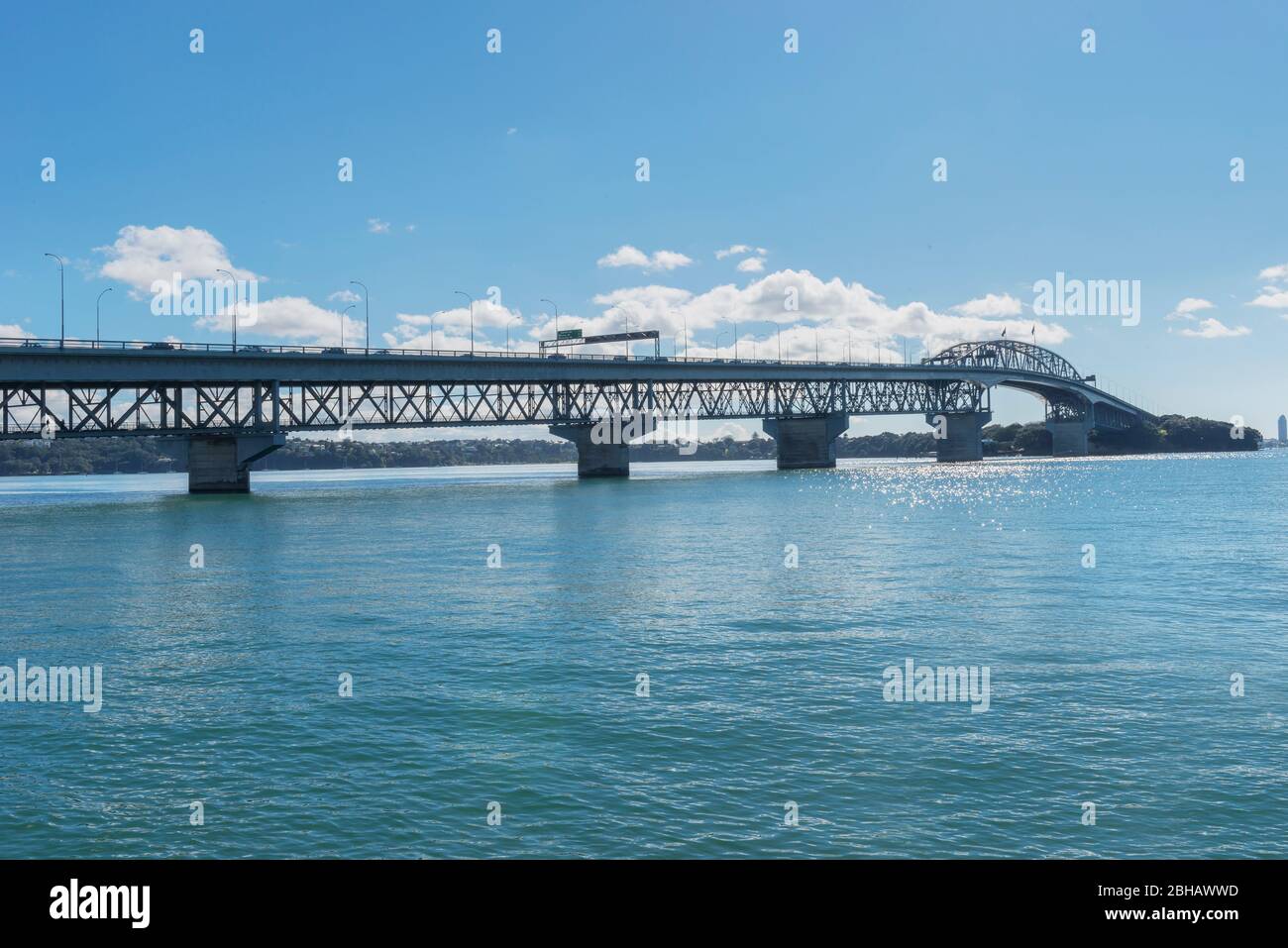 Il Ponte del porto di Auckland, Isola del nord, Nuova Zelanda Foto Stock