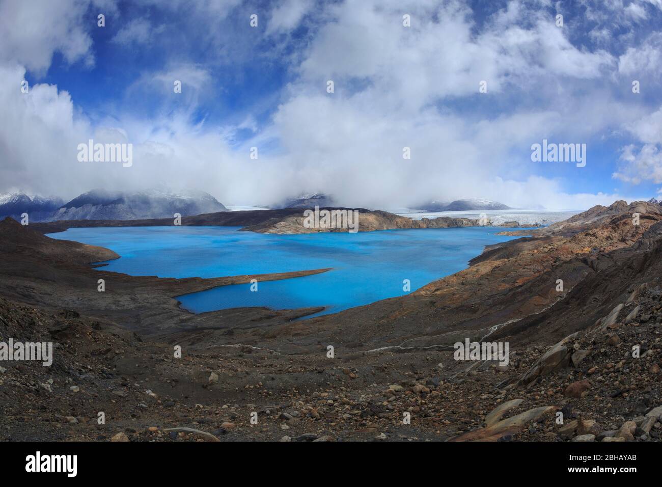 Vista del ghiacciaio Upsala nel Parco Nazionale Los Glaciares in Patagonia argentina. Foto Stock