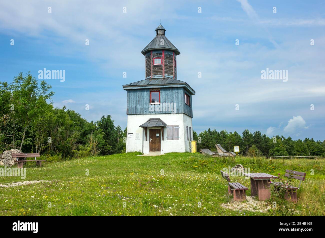 Germania, Baden-Württemberg, Münsingen - Böttingen, la torre Sternenberg Foto Stock