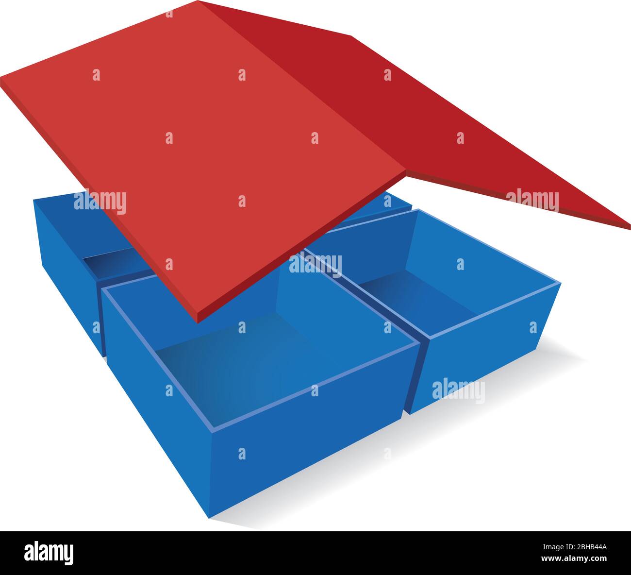 Vector logo home con camere. concetto di casa assistenza, real estate e alloggiamento Illustrazione Vettoriale