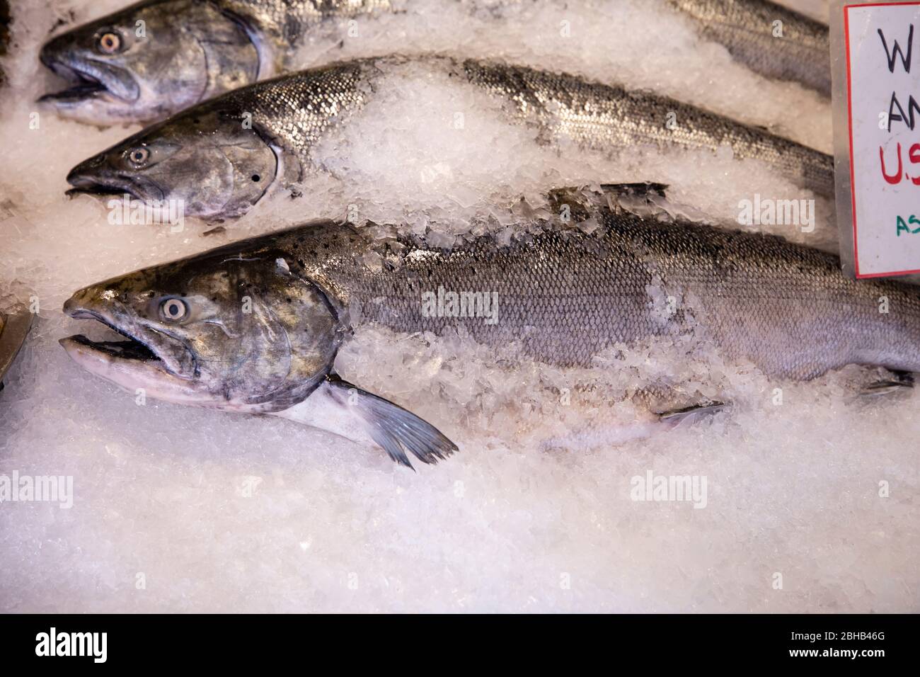 Mercato del pesce, Seattle, Washington, USA Foto Stock
