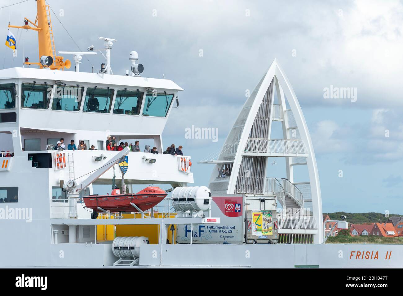 Germania, bassa Sassonia, Frisia Est, Juist, traghetto della compagnia di navigazione Frisia. Foto Stock