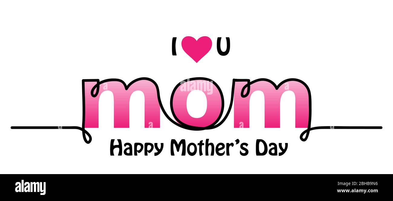 Ti amo mamma testo design. Lettere, sfondo, poster. Banner web vettore di Happy Mothers Day Illustrazione Vettoriale