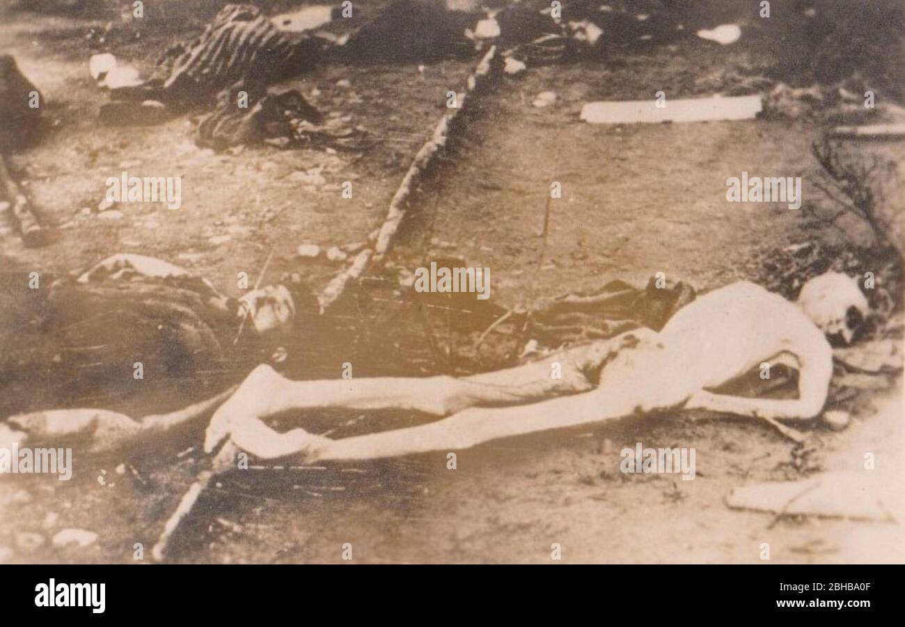 Vittime del campo di concentramento di Dachau Foto Stock